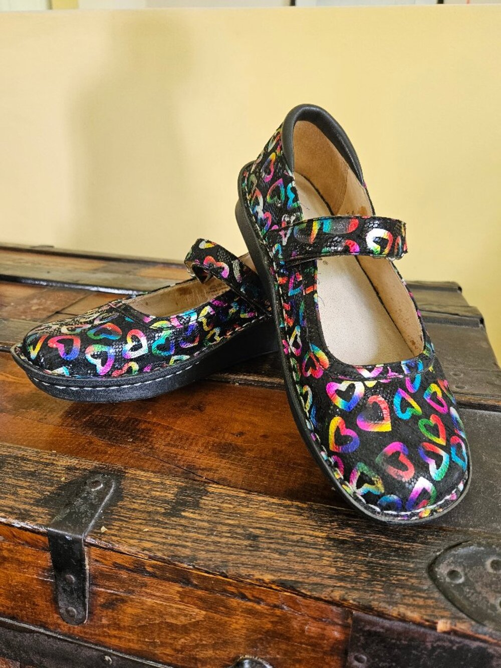 Alegria Belle Neon Love Heart Mary Janes